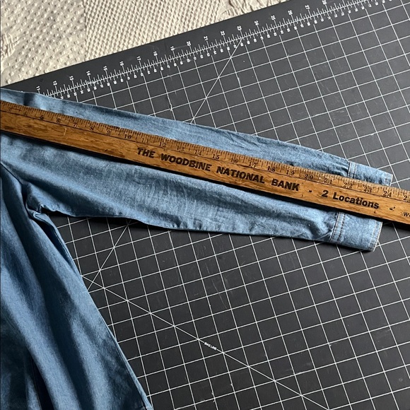 Sundance Light Blue Ruffle Collar Button-Up Blouse - Picture 6 of 7